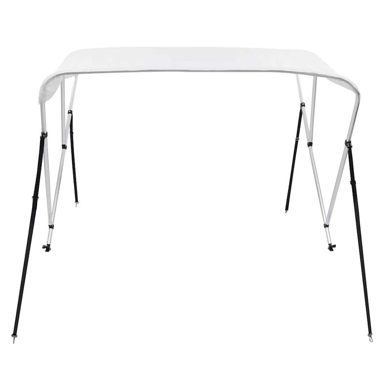 Parasolar barcă Bimini cu 3 arcuri, alb, 183x180x137 cm