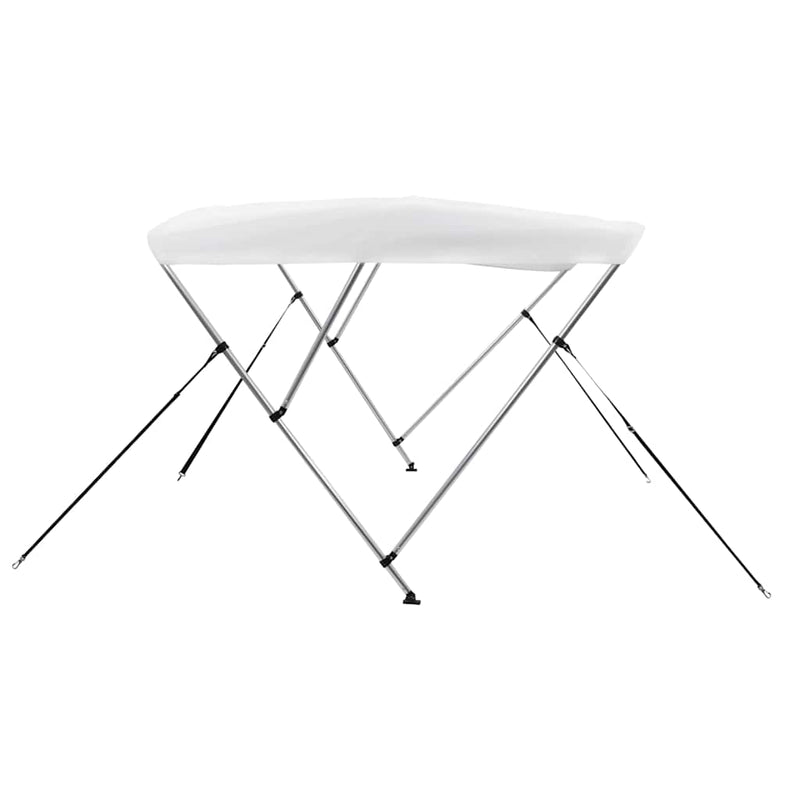 Parasolar barcă Bimini cu 3 arcuri, alb, 183x180x137 cm