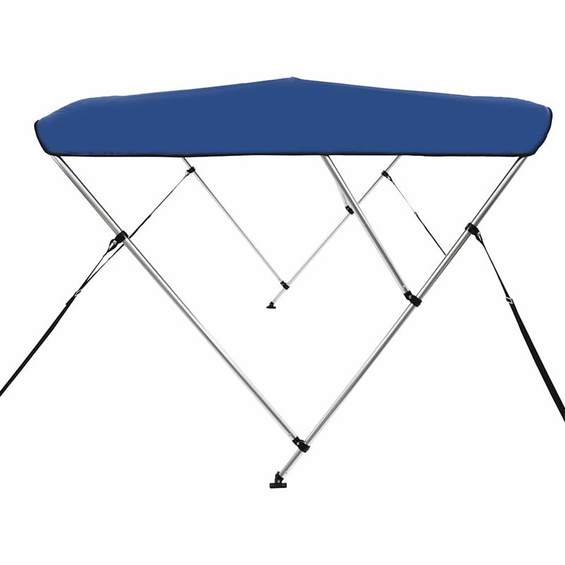 Parasolar barcă Bimini cu 3 arcuri, albastru, 183x196x137 cm