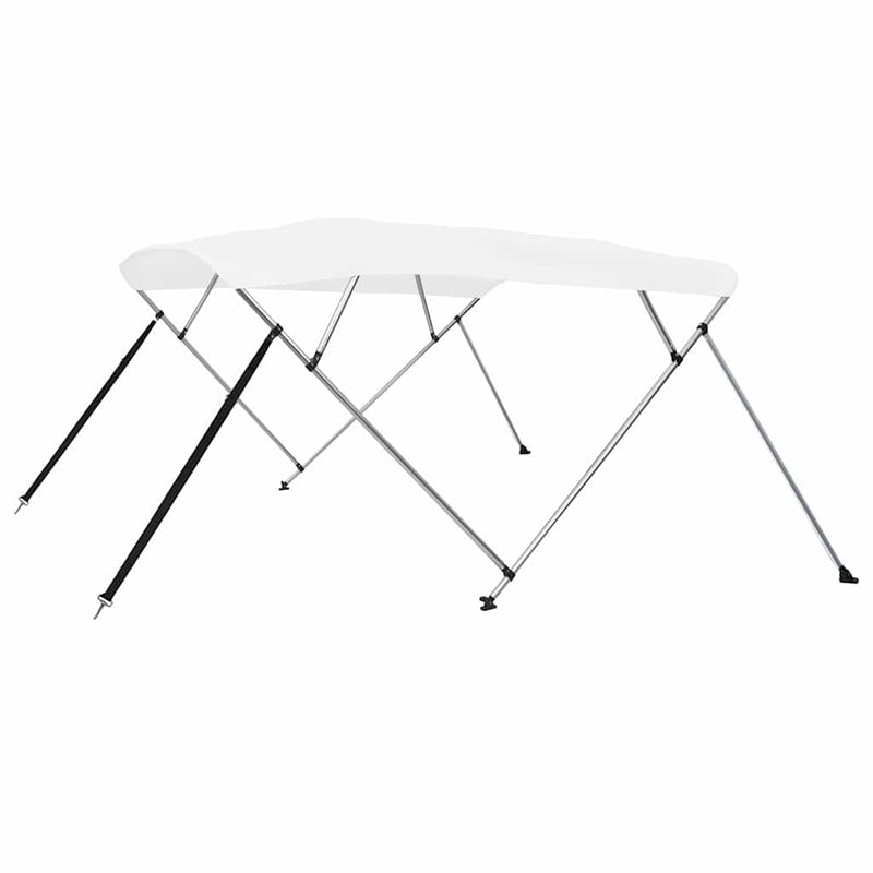 Parasolar barcă Bimini cu 4 arcuri, alb, 243x196x137 cm
