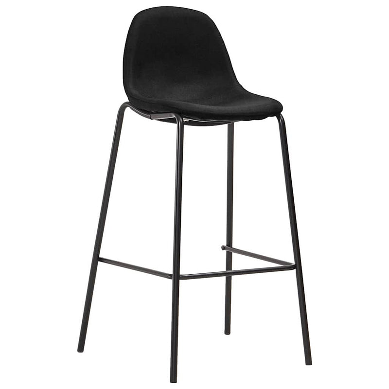 Scaune de bar, 6 buc., negru, material textil