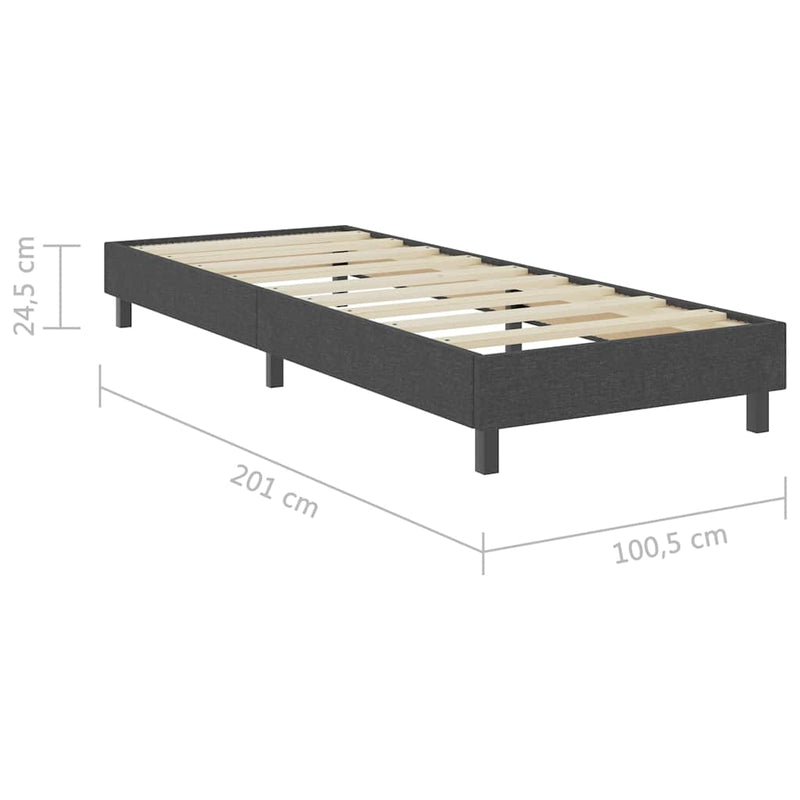 Cadru pat continental, gri, 100x200 cm, material textil