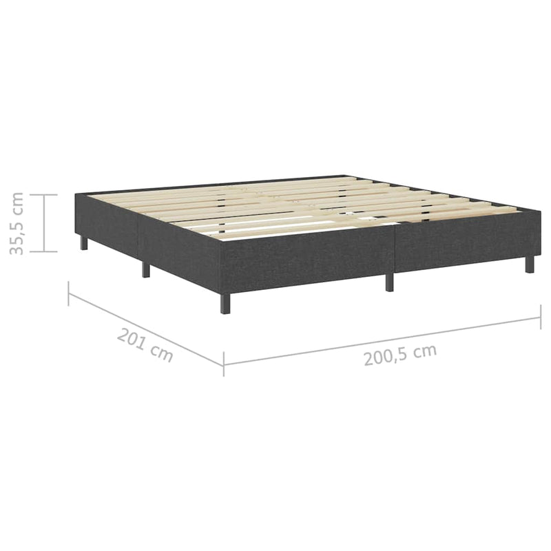 Cadru pat continental, gri, 200x200 cm, material textil