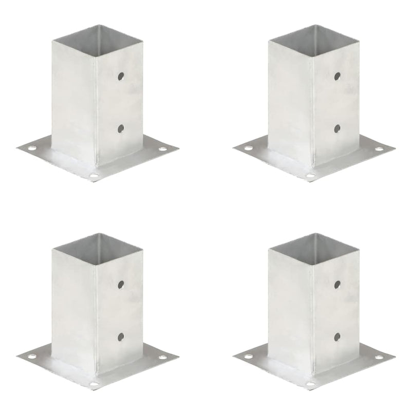 Suporți stâlp, 4 buc., metal galvanizat, 81 mm