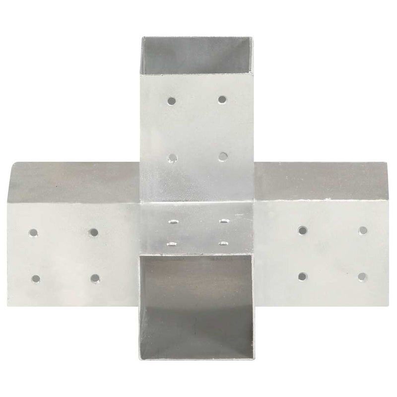 Conector de grindă, formă X, 81 x 81 mm, metal galvanizat