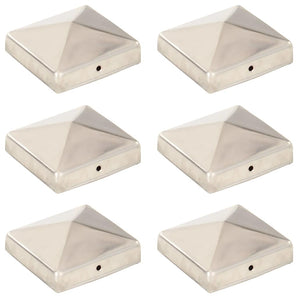 Capace stâlpi de gard piramidă 6 buc. 81x81 mm oțel inoxidabil
