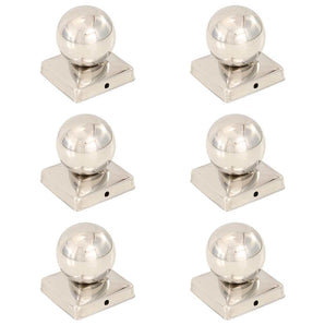 Capace stâlpi tip glob, 6 buc., 101x101 mm, oțel inoxidabil