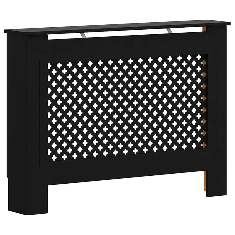 Mască pentru calorifer, negru, 112 x 19 x 81,5 cm, MDF