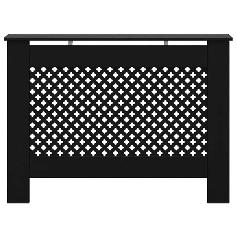 Mască pentru calorifer, negru, 112 x 19 x 81,5 cm, MDF