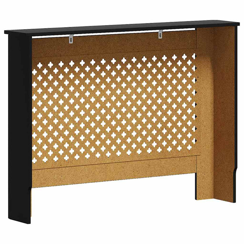 Mască pentru calorifer, negru, 112 x 19 x 81,5 cm, MDF