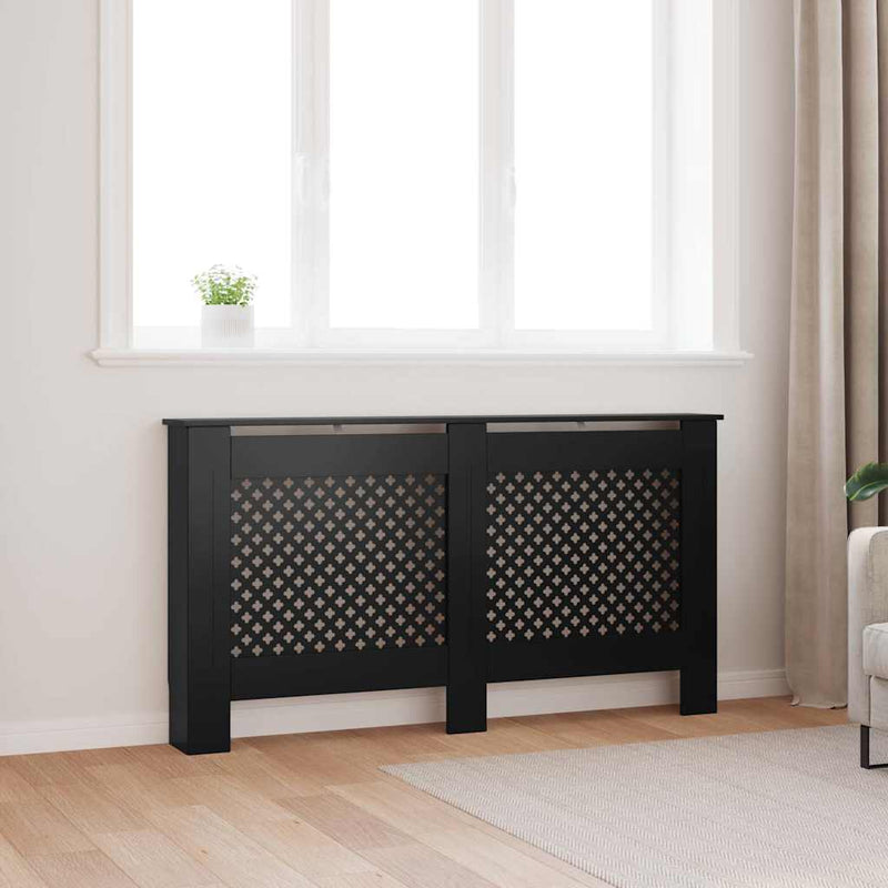 Mască pentru calorifer, negru, 152 x 19 x 81,5 cm, MDF