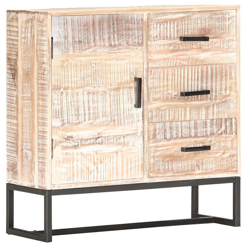 Servantă, alb, 73 x 30 x 75 cm, lemn masiv de acacia
