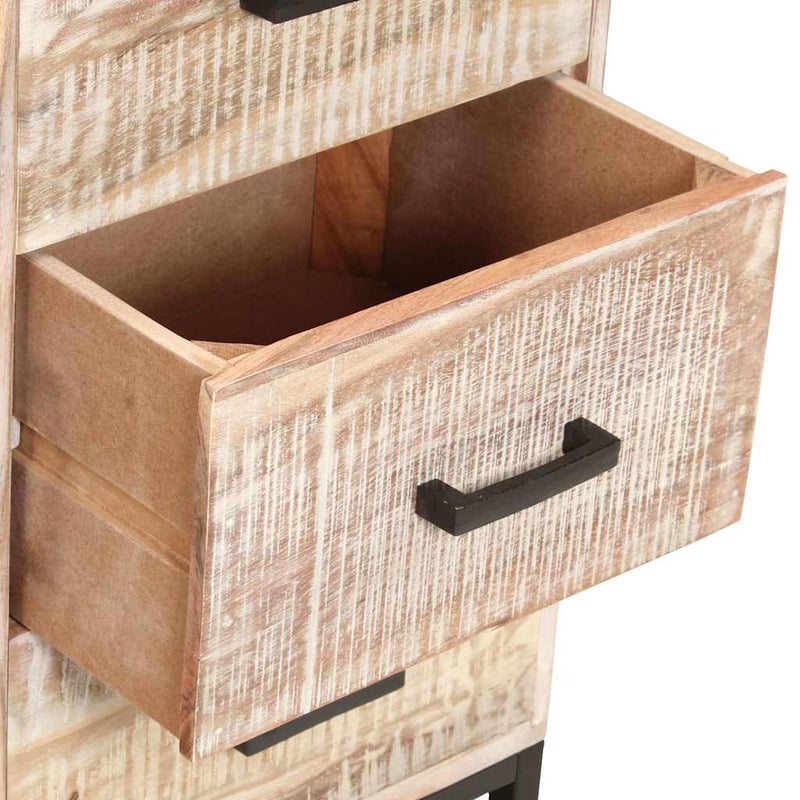 Servantă, alb, 73 x 30 x 75 cm, lemn masiv de acacia