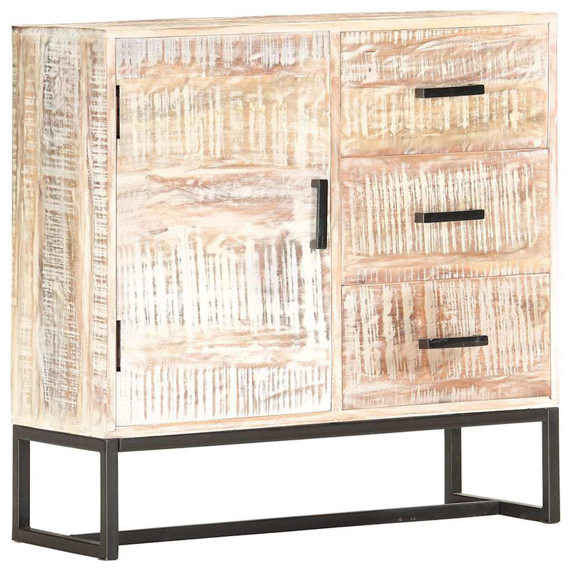 Servantă, alb, 73 x 30 x 75 cm, lemn masiv de acacia