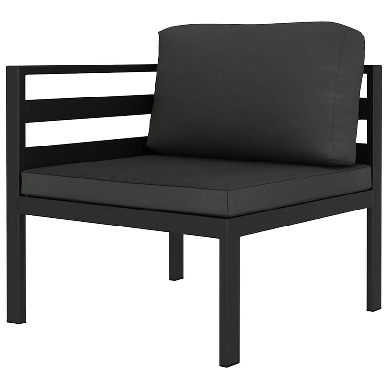 Canapea modulară de colț cu perne, 1 buc., antracit, aluminiu