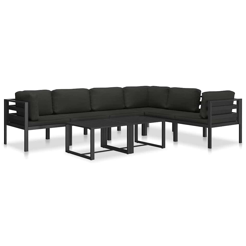 Canapea modulară de colț cu perne, 1 buc., antracit, aluminiu