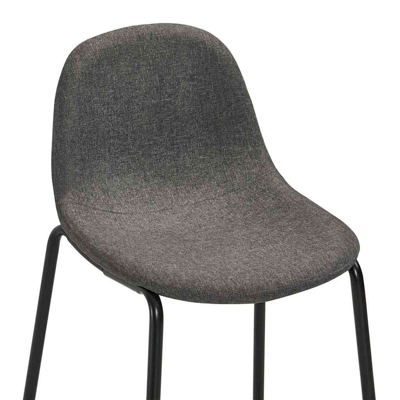 Scaune de bar, 6 buc., gri închis, material textil