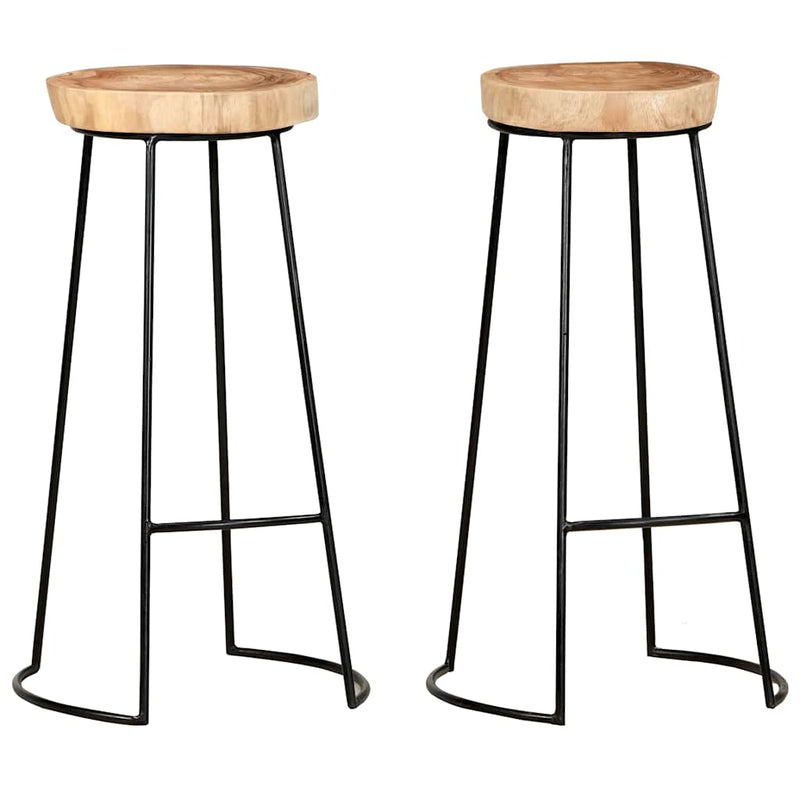 Scaune de bar, 2 buc., lemn masiv de acacia