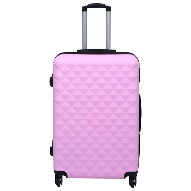 Set de valize cu carcasă rigidă, 3 piese, roz, ABS