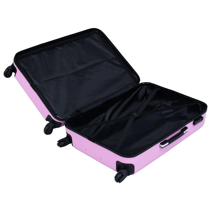 Set de valize cu carcasă rigidă, 3 piese, roz, ABS
