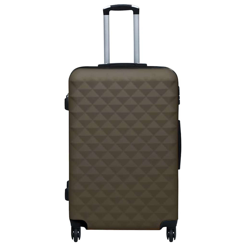 Set de valize cu carcasă rigidă, 3 piese, maro, ABS