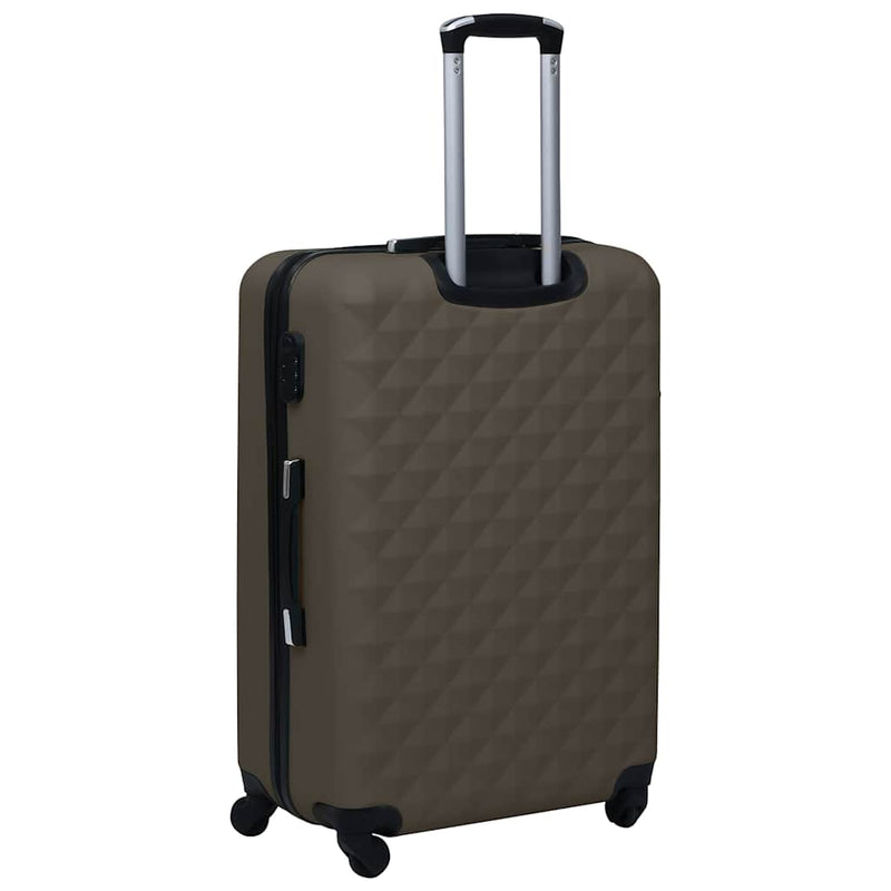 Set de valize cu carcasă rigidă, 3 piese, maro, ABS
