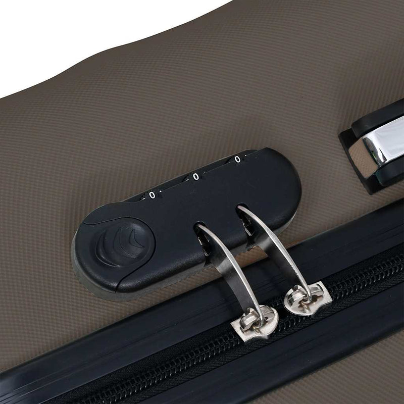 Set de valize cu carcasă rigidă, 3 piese, maro, ABS