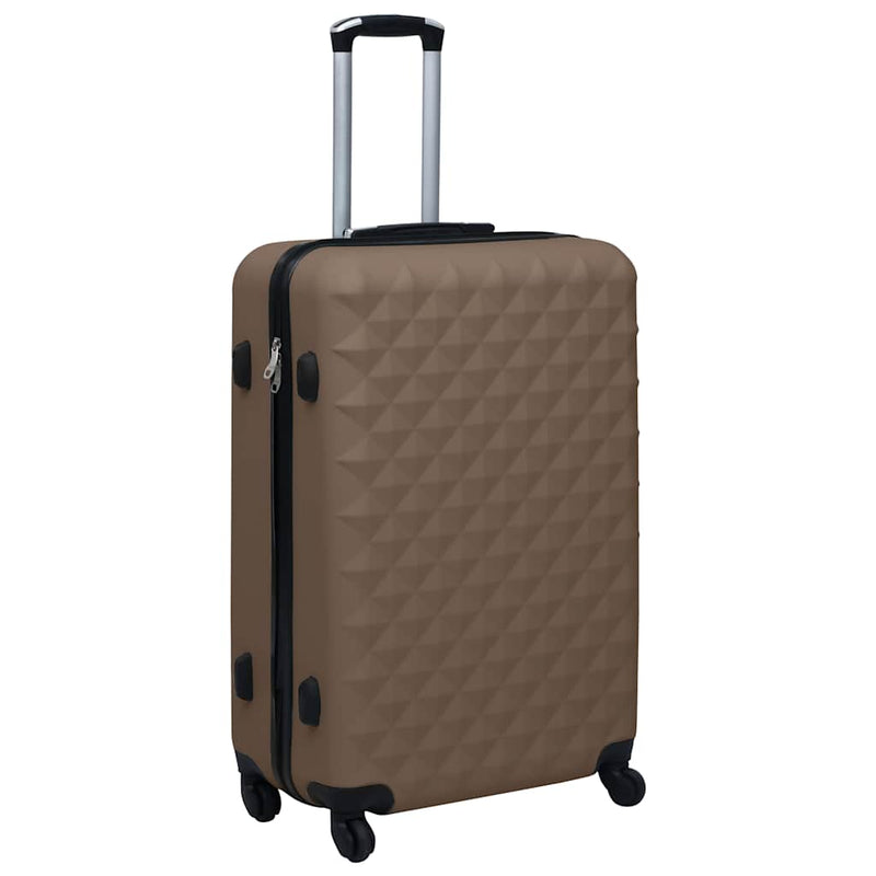 Set de valize cu carcasă rigidă, 2 piese, maro, ABS