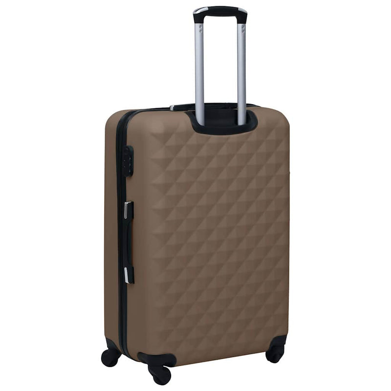 Set de valize cu carcasă rigidă, 2 piese, maro, ABS