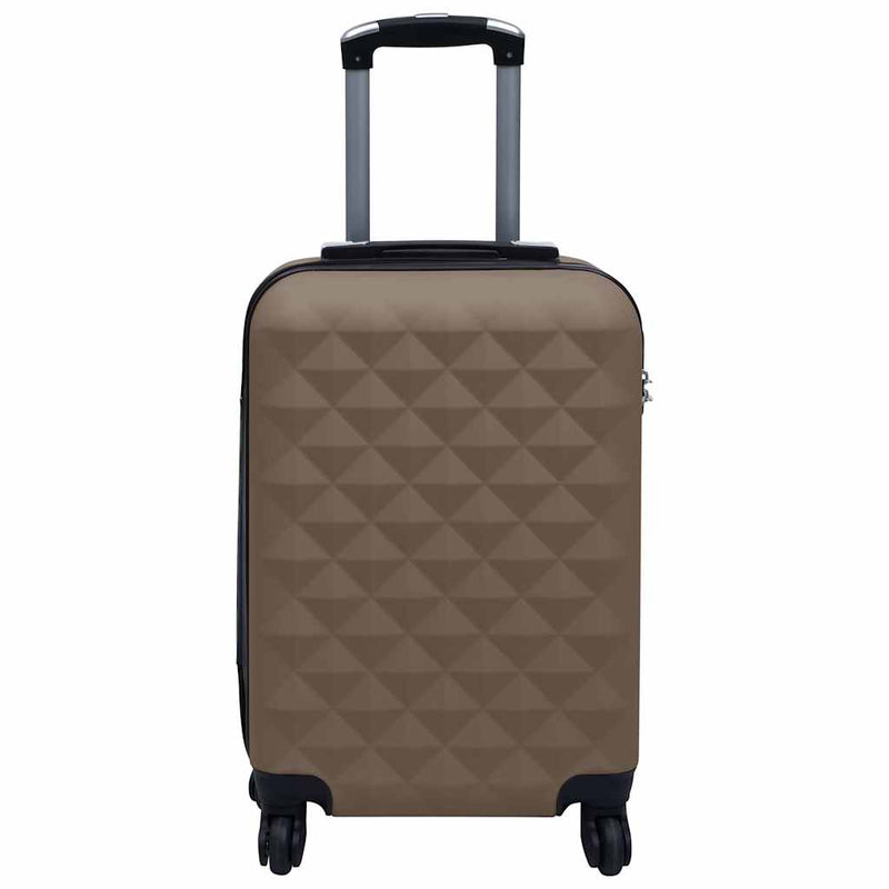 Set de valize cu carcasă rigidă, 2 piese, maro, ABS