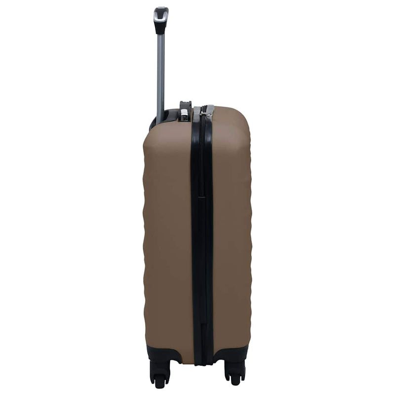 Set de valize cu carcasă rigidă, 2 piese, maro, ABS