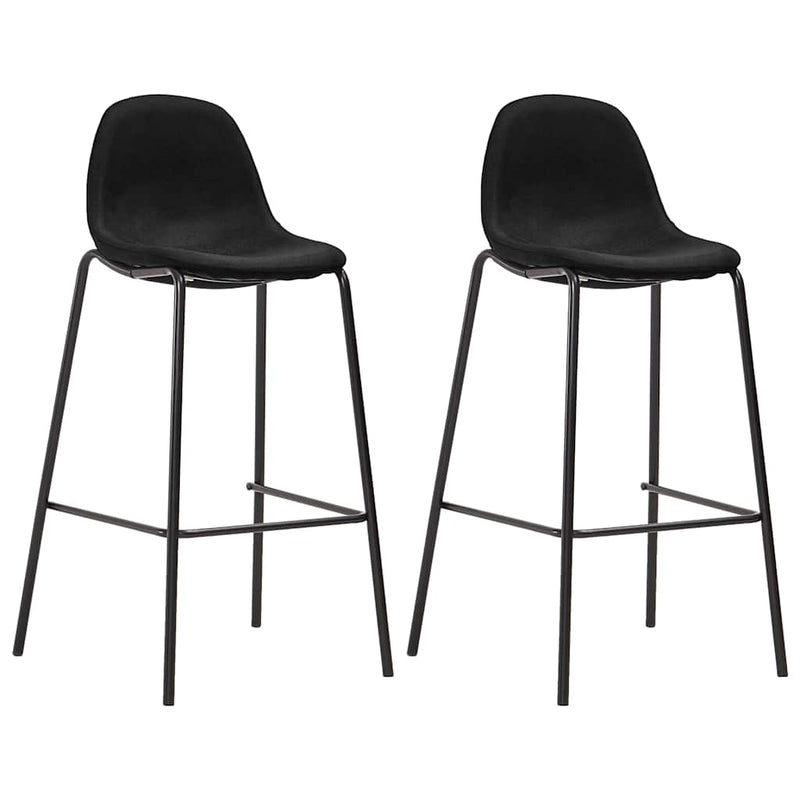 Set de bar, 3 piese, negru, material textil