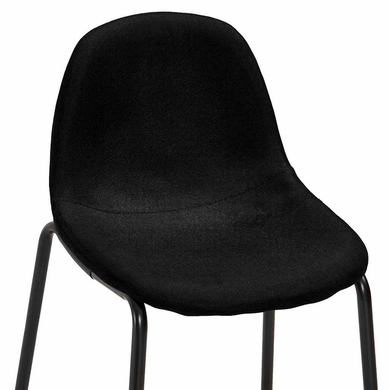 Set de bar, 3 piese, negru, material textil