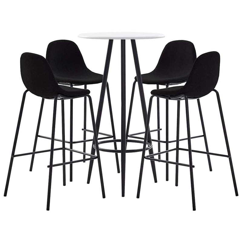 Set de bar, 5 piese, negru, material textil