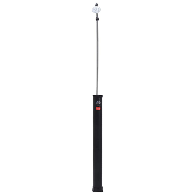 Duș solar de grădină, negru, 215 cm, 8 L