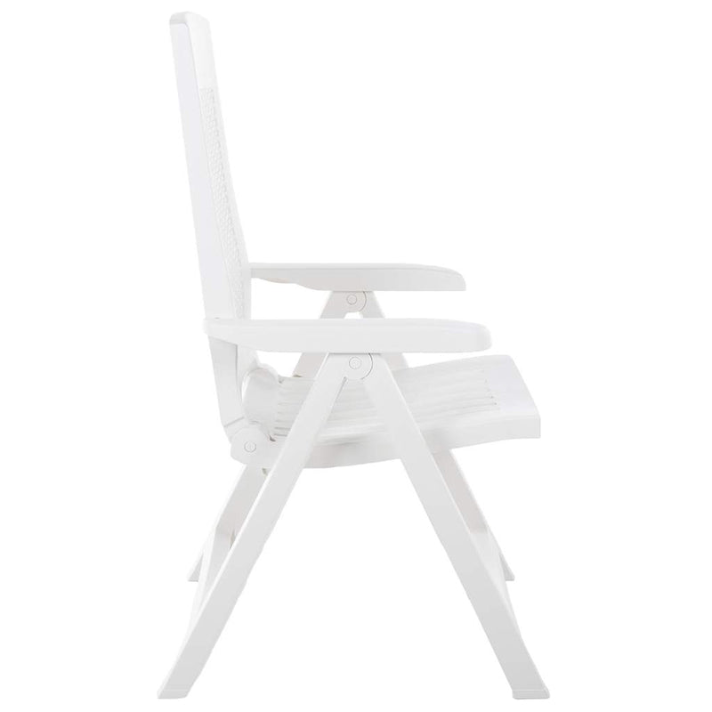 Scaune pliabile rabatabile, 2 buc., plastic, alb