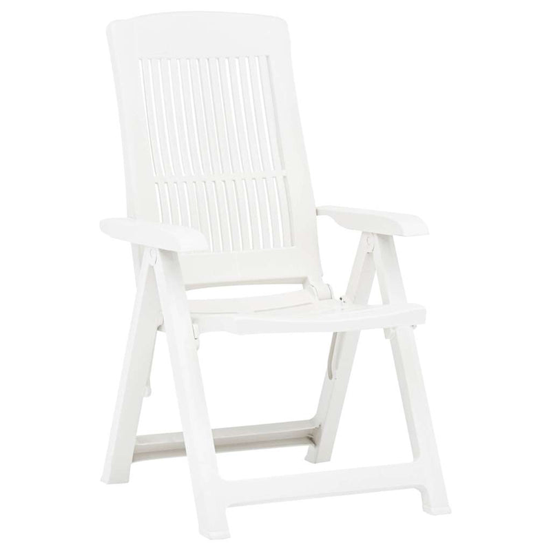 Scaune pliabile rabatabile, 2 buc., plastic, alb