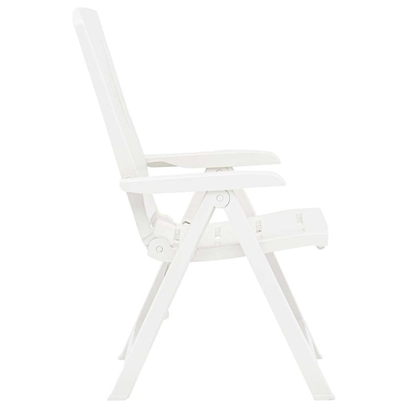 Scaune pliabile rabatabile, 2 buc., plastic, alb