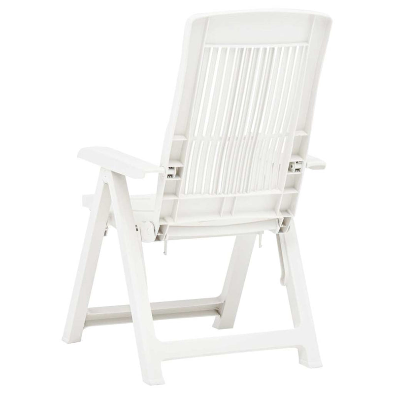 Scaune pliabile rabatabile, 2 buc., plastic, alb