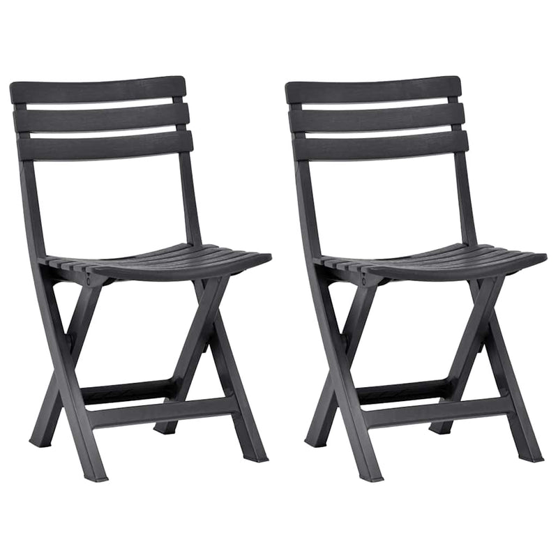 Scaune pliante 2 buc. Plastic antracit