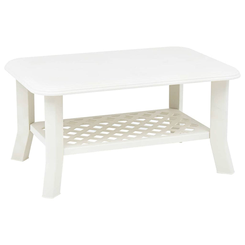 Măsuță de cafea, alb, 90 x 60 x 46 cm, plastic