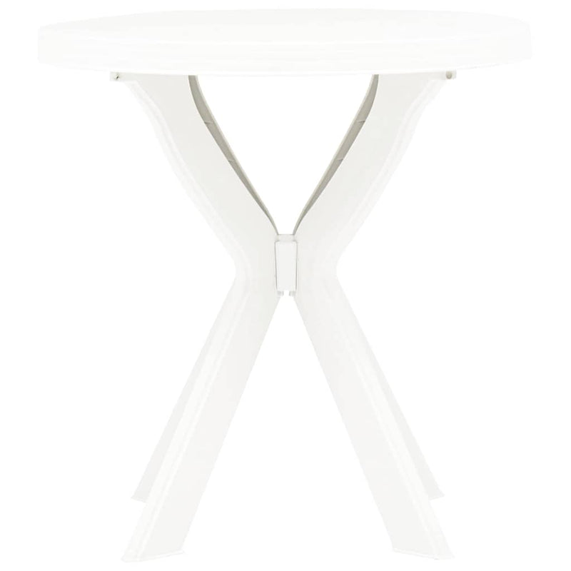 Masă de bistro, alb, Ø70 cm, plastic