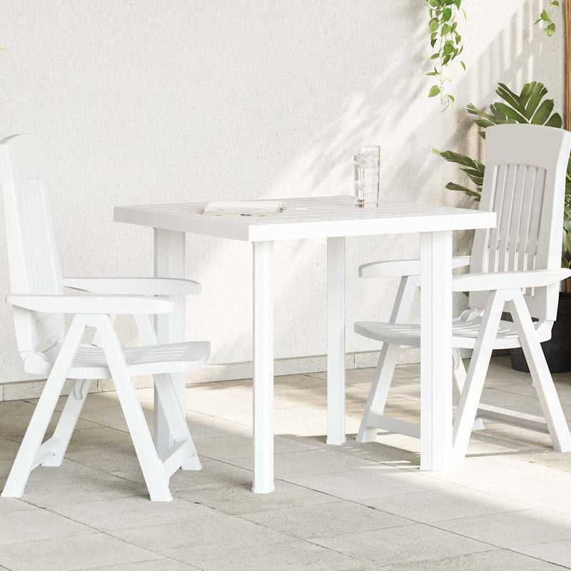 Masă de grădină, alb, 80 x 75 x 72 cm, plastic
