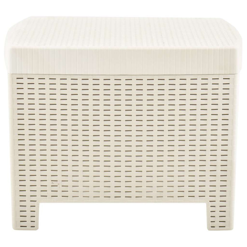 Set mobilier de grădină, 3 piese, alb, plastic