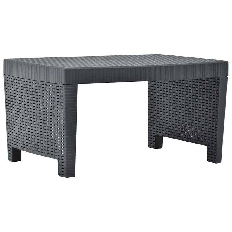 Set mobilier de grădină, 3 piese, antracit, plastic