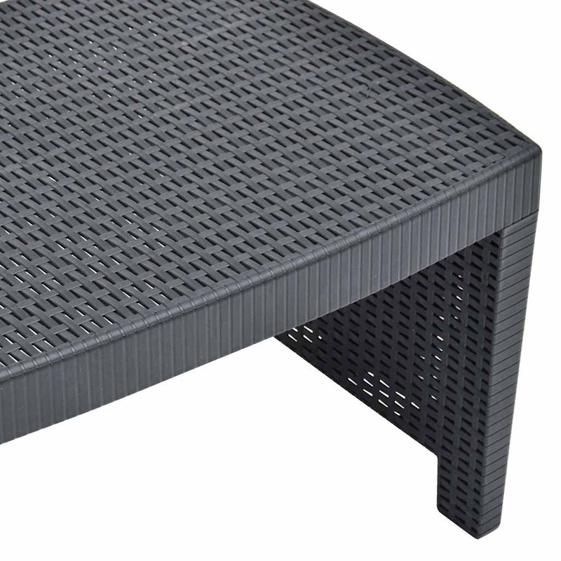 Set mobilier de grădină, 3 piese, antracit, plastic