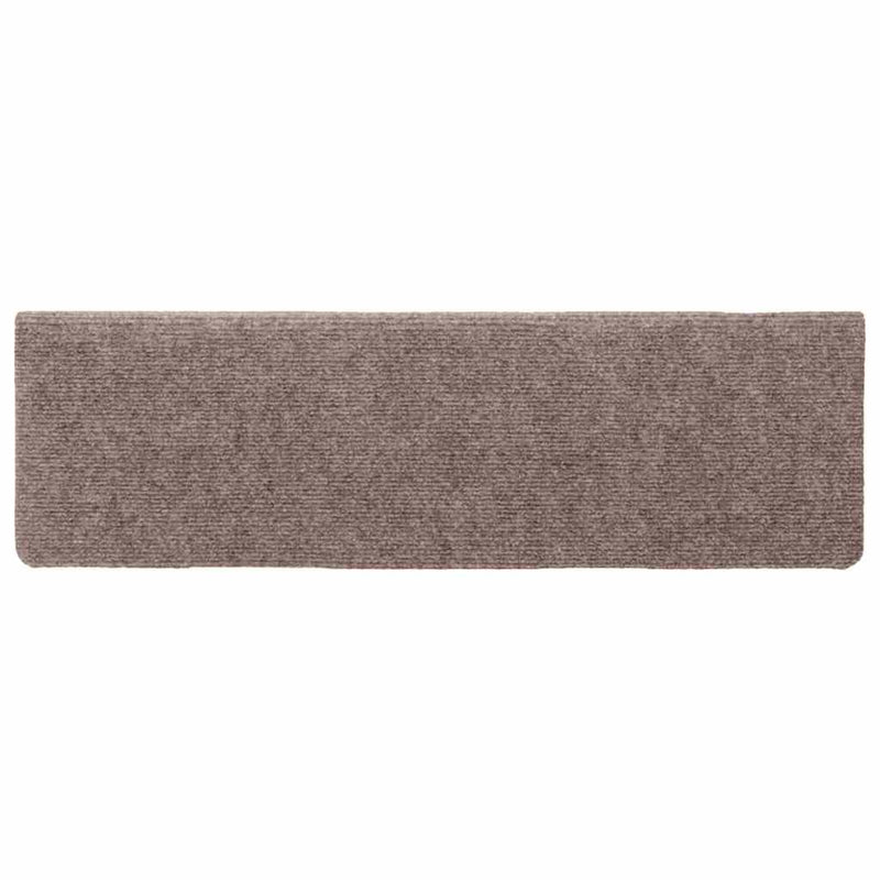 Covorașe autoadezive pentru scări, 15 buc., 65x21x4 cm, margini dreptunghiulare, maro deschis