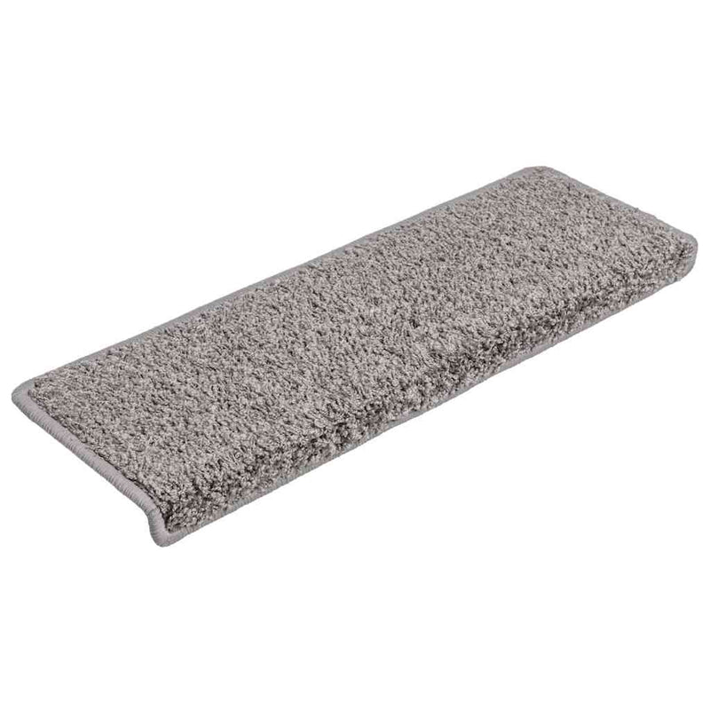 Covorașe pentru scări, 15 buc., 65x21x4 cm, gri, cu margini dreptunghiulare