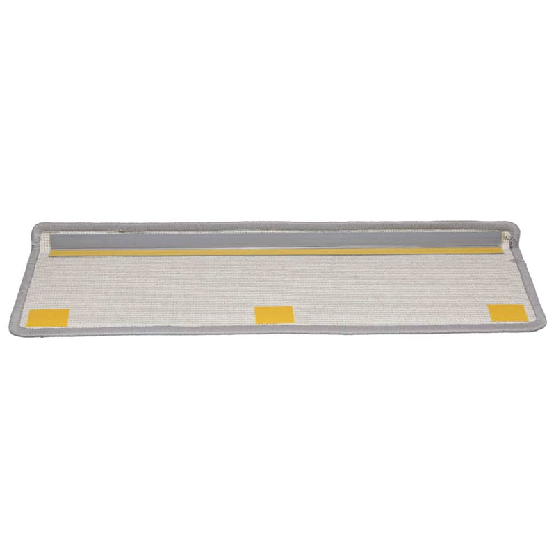 Covorașe pentru scări, 15 buc., 65x21x4 cm, gri, cu margini dreptunghiulare
