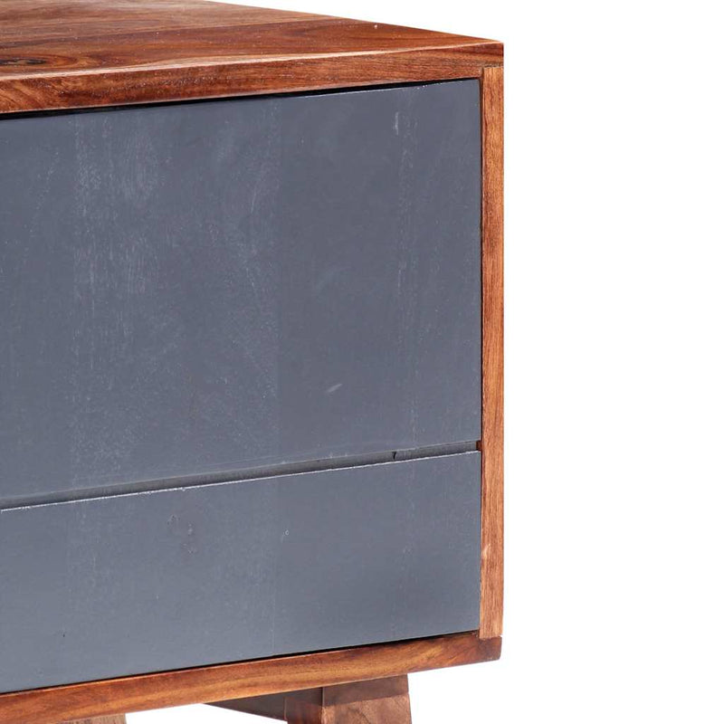 Dulap TV, gri, 140x30x45 cm, lemn masiv